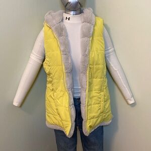 Maurices Yellow and Gray Quilted Vest
